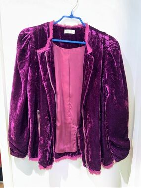 LoveShackFancy Velvet Plum Blazer Jacket
